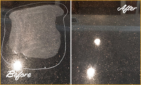 Before and After Picture of a Everett Hard Surface Restoration Service on a Granite Countertop to Remove Scratches