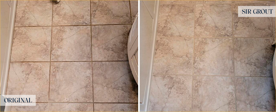 Floor Before and After a Flawless Grout Cleaning in Brier, WA