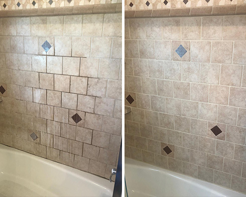 Bathroom Shower Before and After Our Mukilteo Tile and Grout Cleaners Work
